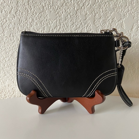 BNWT Vintage Coach Black Leather Purse Wristlet Wallet Superb Condition - Picture 2 of 5